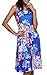ECOWISH Womens Summer Floral Print Racerback Sleeveless Midi Casual Dress, BLUE, XLARGE