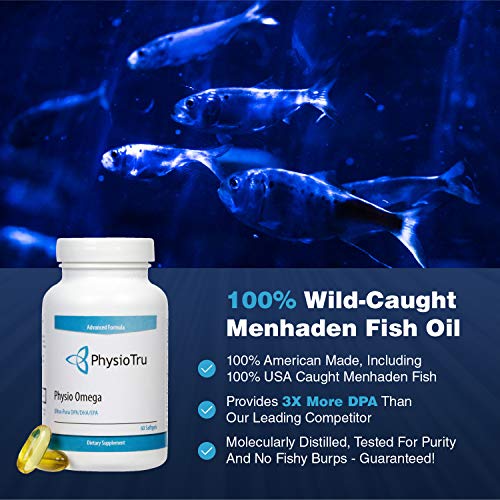 Physio Omega 3 DPA, DHA, EPA Wild Caught Pure Menhaden Fish Oil