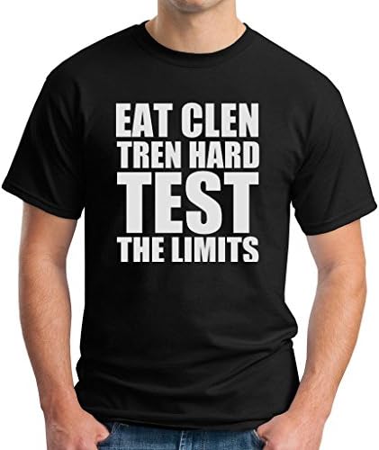 Men's Eat Clen Tren Hard Test The Limits Cotton T Shirt Black