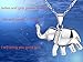 Angel caller Lucky Gift 925 Sterling Silver Polished Cute Elephant Necklace Rolo Chain 18''