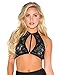 iHeartRaves Fancy Floral Strappy Lace Bralette Bra Top (Black)