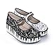 Hot Chocolate Design Women's Mary Jane Platform Shoes, Thank You Music – Buckle-Strap, Closed-Toe Dress Shoe, Piano Key Printed Upper, Vintage Music Black & White Platform Shoes for Women – Size 40