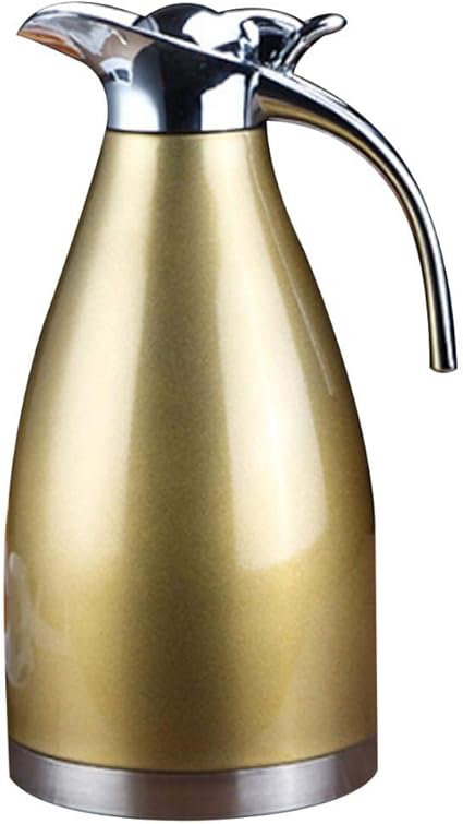 Amazon Beuway ビーユーウェー 卓上 ポット 2l ステンレス 卓上ポット 魔法瓶 真空断熱 保温 保冷 厚手ボトル ステンレスポット 家庭用 業務用 テーブル 大容量 ステンレス鋼1ゴールド Beuway ビーユーウェー 保温卓上ポット