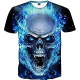 Vanvler Men [ Short Sleeve T Shirt ] Male Skull 3D Print Top Casual Blouse