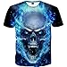 Vanvler Men [ Short Sleeve T Shirt ] Male Skull 3D Print Top Casual Blouse