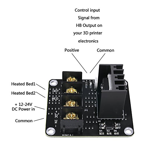 Heat Bed Power Module, 2-Pack 3D Printer Hot Bed Power Expansion Board/Heatbed Power Module/MOS Tube High Current Load Module with Cables - Thumbnail 2