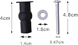 nuoshen 6 Pack Toilet Seat Screws Hinges Rubber Top Nuts Fixings Blind Hole view 3