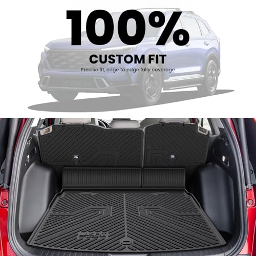 LASFIT Full Set Floor Mats for Honda CR-V 2026 2025 2024 2023 (Gasoline & Hybrid & e:FCEV), All Weather TPE Custom Fit Floor Liners 1st & 2nd Row & Seat Back Mat & Cargo Mat (Upper Position)