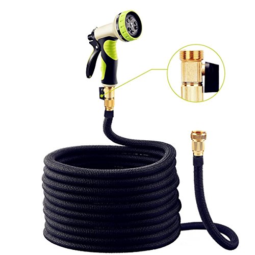 New Models For The Third Generation Of 2017,Garden Hose,25FT/50FT/75FT/100FT Expandable Replacement Garden Hose Flexible Hose Pipe with Water Spray Gun with Solid Brass Fittings & 8-pattern Spray Nozzle (75FT)