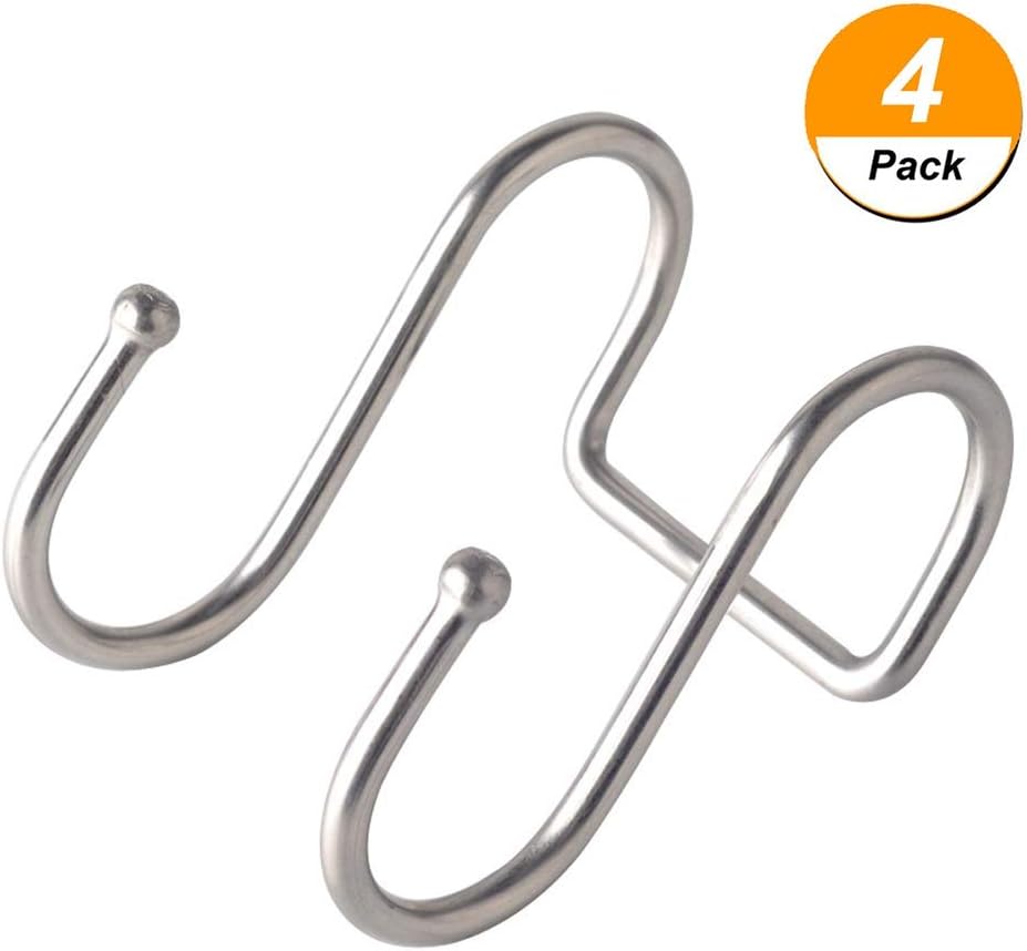4 unidades de ganchos dobles en forma de S, acero inoxidable para el
