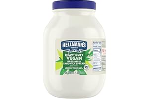 Hellmann's Heavy Duty Vegan Mayonnaise Jar, Creamy Plant Based Mayo, Condiment for Salads and Sandwiches, Egg Free, 1 gallon, 128 oz, Pack of 1