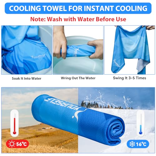 SYOURSELF [4 Pack] Cooling Towels For Hot Weather,Cooling Towels For Neck,Soft Breathable Cool Towel Cooling Towel For Instant Cooling，Cold Towel Cooling Cloths For Neck Gym Workout Travel Sports Yoga