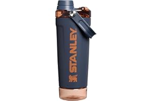 Stanley Activate Shaker Bottle 20 oz | Leakproof Insulated Stainless Steel Shaker Cup | Base Storage and Twist On Fast Flow Lid | Protein Shakes and Pre Workout Powder | BPA-Free | Twilight