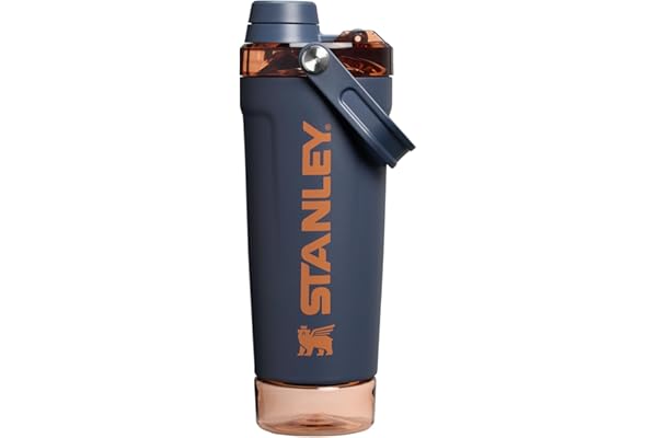 Stanley Activate Shaker Bottle 20 oz | Leakproof Insulated Stainless Steel Shaker Cup | Base Storage and Twist On Fast Flow L
