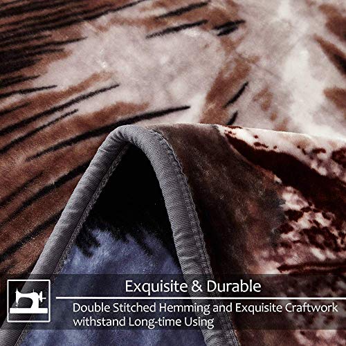 JYK Heavy Korean Faux Mink Fleece Blanket, 5 LB 2 Ply Reversible