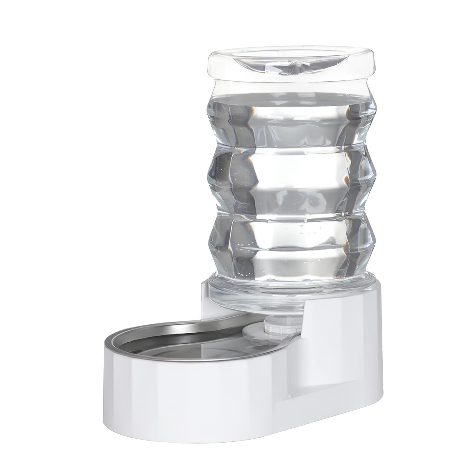 Photo 1 of Sfozstra Dog Water Bowl Dispenser: 6L White Lagre Stainless Steel - BPA-Free - Automatic Gravity Pet Water Dispenser for Busy Owners