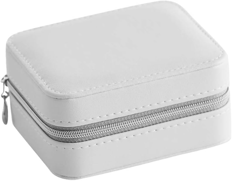 Xinstroe Travel Jewellery Organiser Personalised Box 3 Layer Necklace Organizer for Women Girls Rings Earrings Jewellery Travel Case(White)