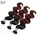 T1B/99J Ombre Brazilian Body Wave 2 Tone Black to Burgundy Human Hair Weave (10 12 14)
