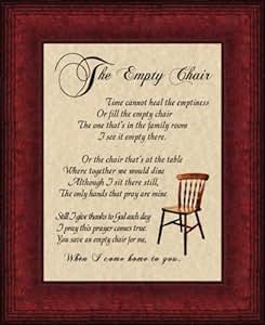 Amazon.com: The Empty Chair Sympathy Poem Framed Gift 8.5" X 10.5" on ...