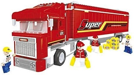 Ausini City Super Tractor Trailer with Action Figures Building Bricks 650pc Educational Blocks Set – Great Gift for Children
