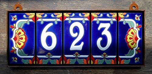 Custom 3 digit Talavera Style Tile House Number Address Plaque