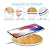 Wireless Charging Pad, Qi Phone Charger, Compatible With iPhone X, 8 Samsung Galaxy Smartphones, Fast Cordless Charging Pad, Bamboo Wooden Slim Flat Disk, Anti-Slip Wood Design, Sleep Friendly Light