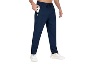 ZOOXING Mens Athletic Pants Lighteight Quick Dry Hiking Pants Outdoor Water Resistant Workout Sweatpants with Pockets