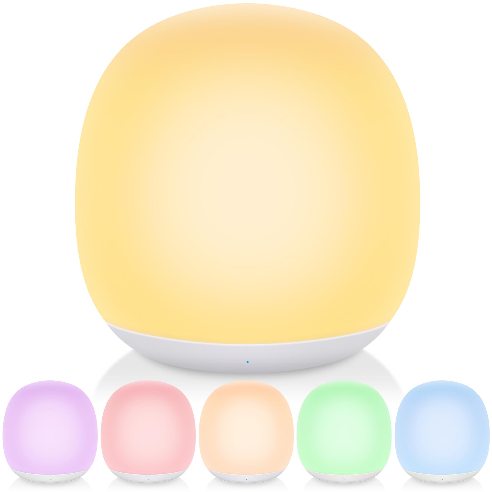 Photo 1 of Tyute Night Light for Kids, Egg Night Light for Nursery,RGB Color Changing&Dimmable Touch Control Baby Light with Timer, Silicone Portable Toddler Nightlight Lamp for Bedside, Kids Room