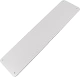 White Hinge Set of 2 12 Inch Satin Aluminium Door Finger Plates 75mm view 5