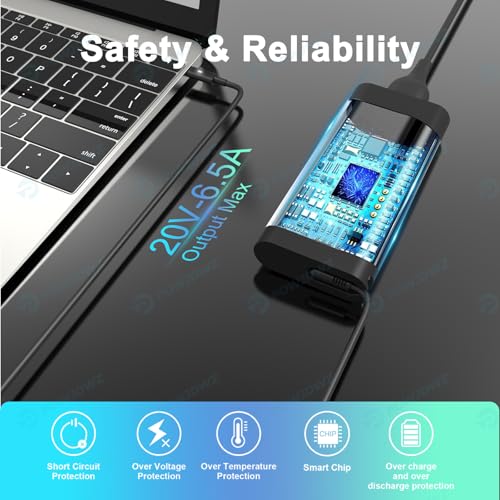 130W USB Type C Laptop Charger Compatible with Dell XPS 15 17 9500 9510 9520 9530 9700 9710 9720 2in1,Precision 5550 5560 5530 5570 5470 5480 5760,Latitude 5431 5531 AC Adapter Computer Power Cord