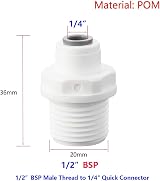 Qrity 1/4 to 1/2 Inch Water Filter Quick Fitting Connector view 5