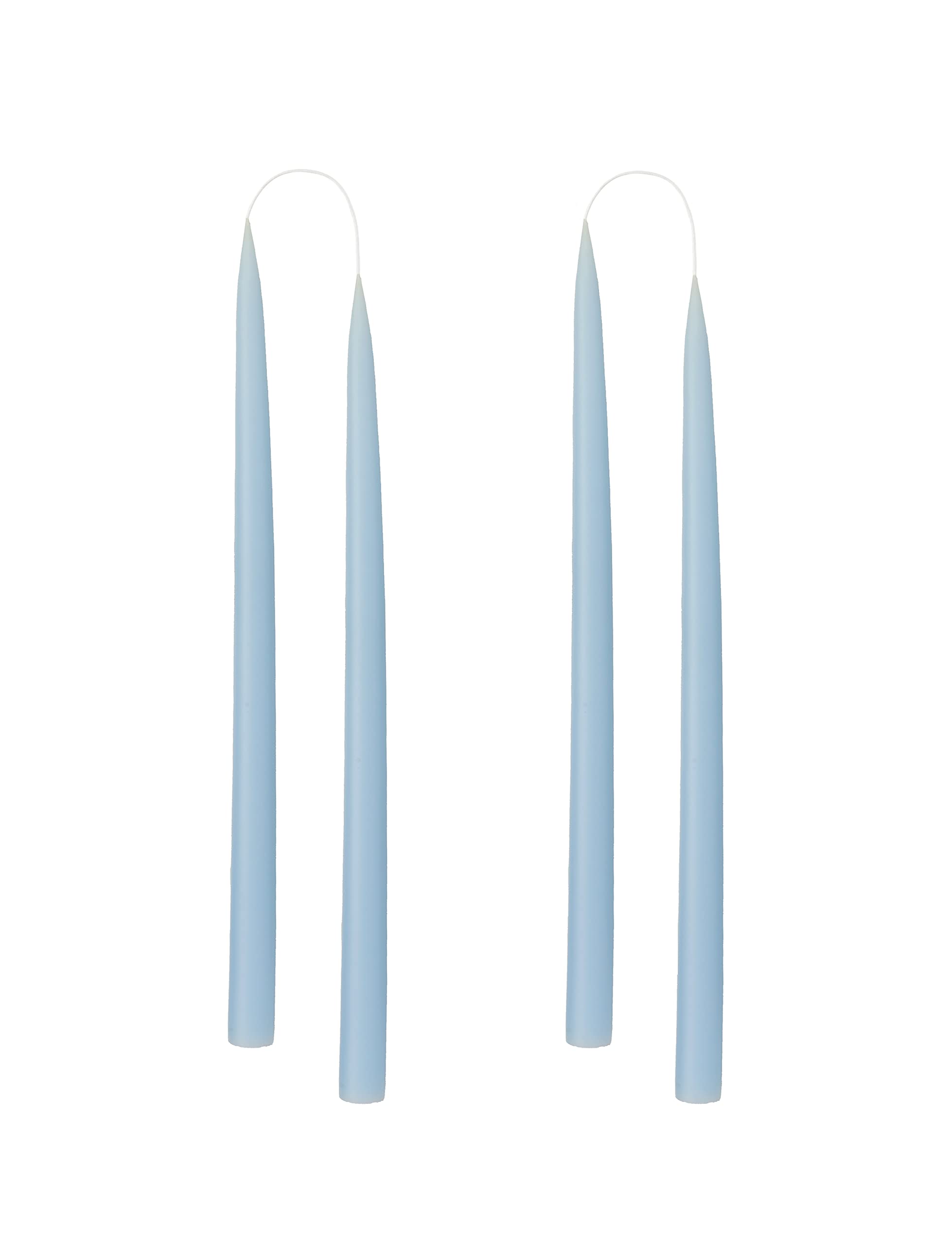 Kunstindustrien® Tapered Candles, Made in Denmark, 42 Colours Available, Dripless & Smokeless Dinner Candles, Candles Long Burning 15 Hours, Unscented Candle Gift Set, 4pcs. 2.2 x 35cm (Pastel Blue) — image 1