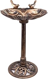 raxter Traditional Bird Bath Outdoor Free Standing Bronze Effect 50cm view 7
