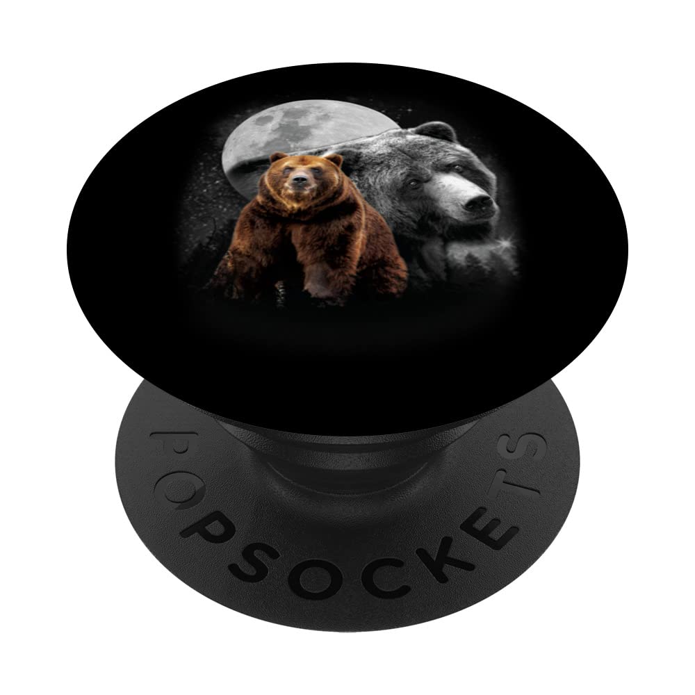 Bear Illustration Moon Bear Hunt Bear Hunting PopSockets Swappable PopGrip