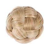 Smilco Braid Fake Hair Bun Hairpiece Extension for Women Short Hair (Blonde)