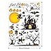 JVIGUE Happy Halloween Wall Decals Pumpkins Spooky Cemetery Witch and Bats Tomb Wall Stickers for Halloween Decoration
