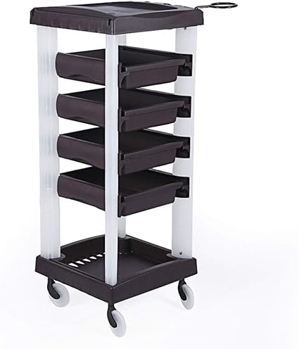 Beauty Trolley With 4 Drawers And 4 Rolling Wheels Makeup Cart
