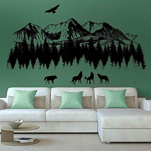 Wangpdp Woodland Tatuajes De Pared Lobos De Montana Arte De La