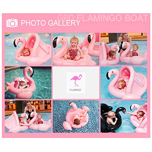 image for GBD Flamingo Baby Swimming Ring with Canopy-Baby Swimming Pool Float S