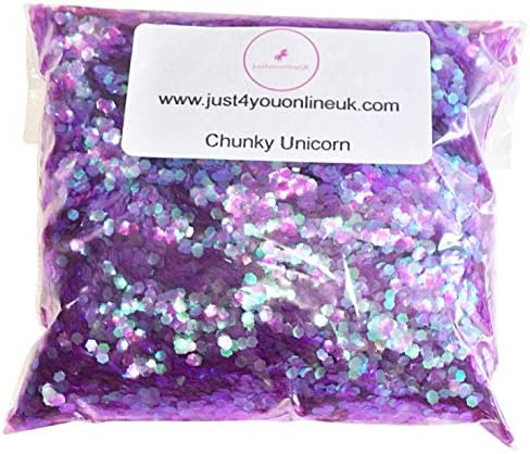 Just4youonlineUK Extra Chunky Glitter Bags 0.083" / 2mm Flakes for Nails Art Craft Florist Festival 10 50 100g (Chunky Unicorn, 10g)