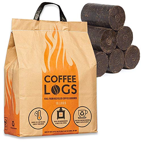 16 Coffee Logs Carbon Neutral Extra Hot Solid Fuel, 15KG of Kiln Dried