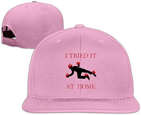 Unisex I Tried It At Home Snapback Adjustable Hat One Size--Pink