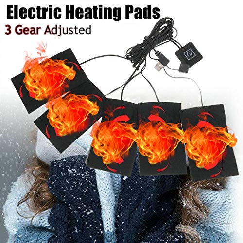 Ranoff 5 Pad USB Heating Thermal Vest Heated Jacket Motorcycle Warm Winter 3 Speed (Black)