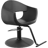 Berkeley Salon Styling Chair Milla Black Seat Black Base, Beauty Salon Barbershop Hair Studio Professional Furniture and Equipment