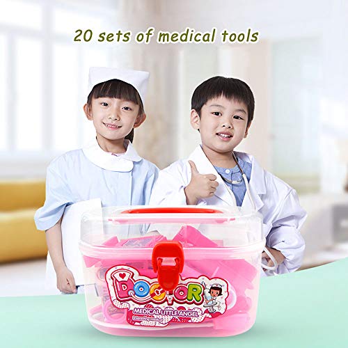 GRACEON Durable Child Doctor Suit Model Toy Child Medical Toy Toy Stethoscope Girl Toy Simulation Medicine Box Doctor Play House Toy Protective Cover Doctor Toy Children's Toys
