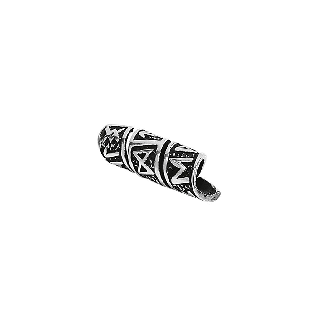 NKlaus 925 STERLING SILVER Celtic Gothic Viking beard bead hair ornament runes 7127