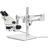 AmScope SM-4B-80S Professional Binocular Stereo Zoom Microscope, WH10x Eyepieces, 7X-45X Magnification, 0.7X-4.5X Zoom Object