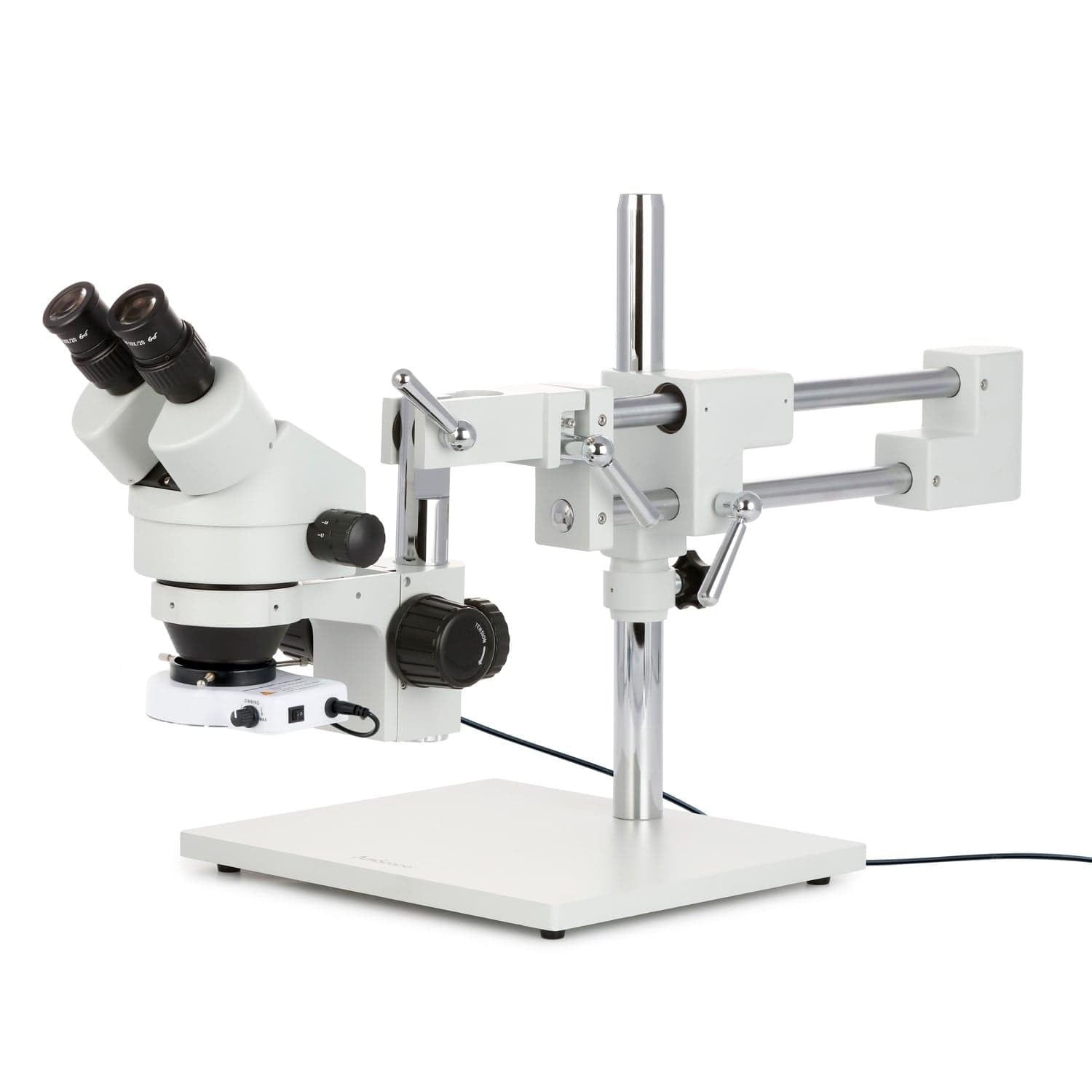 AmScope - 7X-45X Zoom Magnification Circuit Inspection Trinocular Stereo Microscope + 80 LED Ring Light - SM-4B-80S
