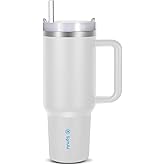 SynAI Adventure-Ready 40 oz Insulated Stainless Steel Tumbler – Built for the Outdoors! (White)