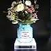 TOPPER SHOW 5 Inch Square Acrylic LED Vase Base Plate Light Eiffel Tower Vase Base USB Charging Port or Battery-powed - with 16 Super Bright White LED Beads